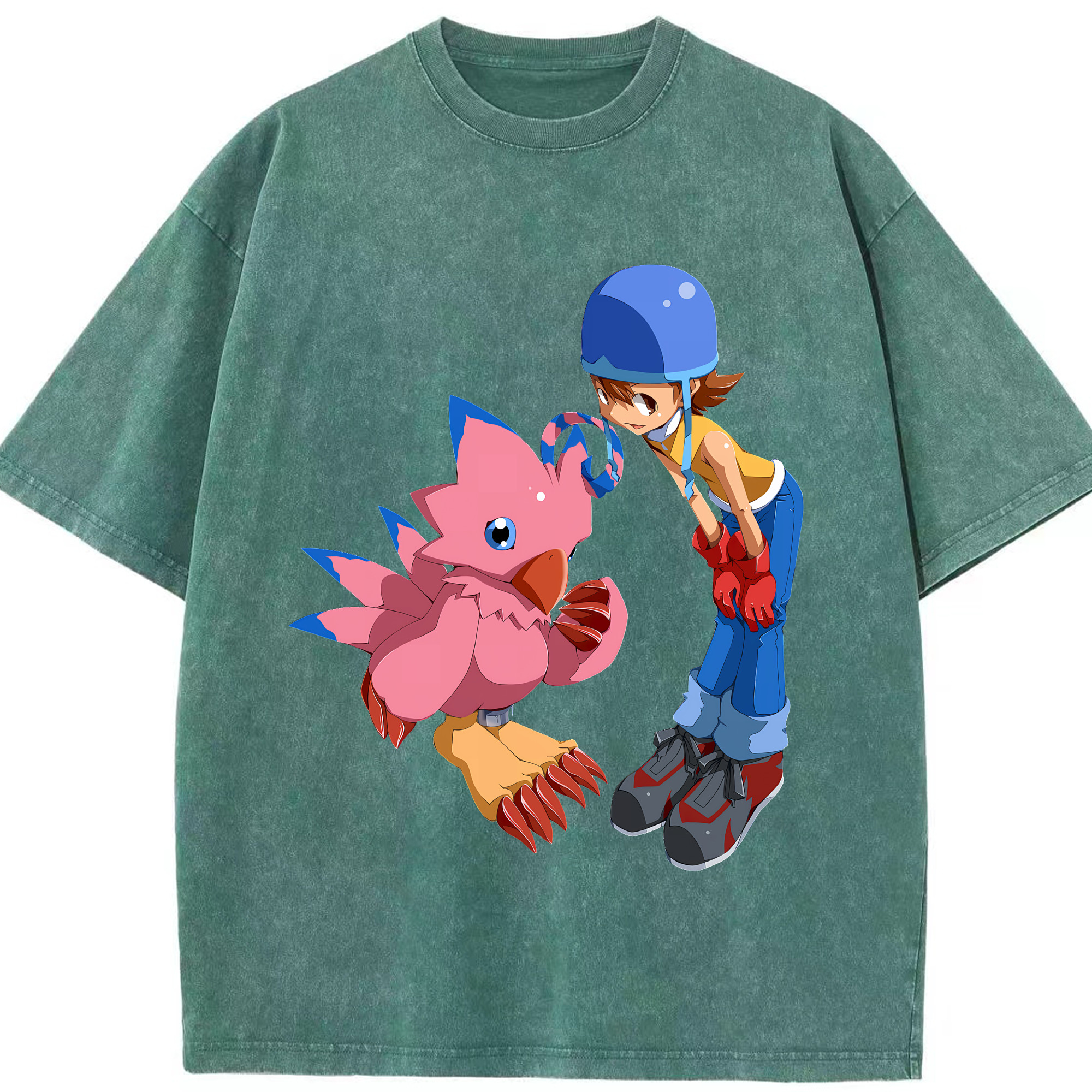（画像用） Digimon デジタルモンスター/デジモン 綿100% ヴィンテージ風 半袖Tシャツ（フロントプリント）